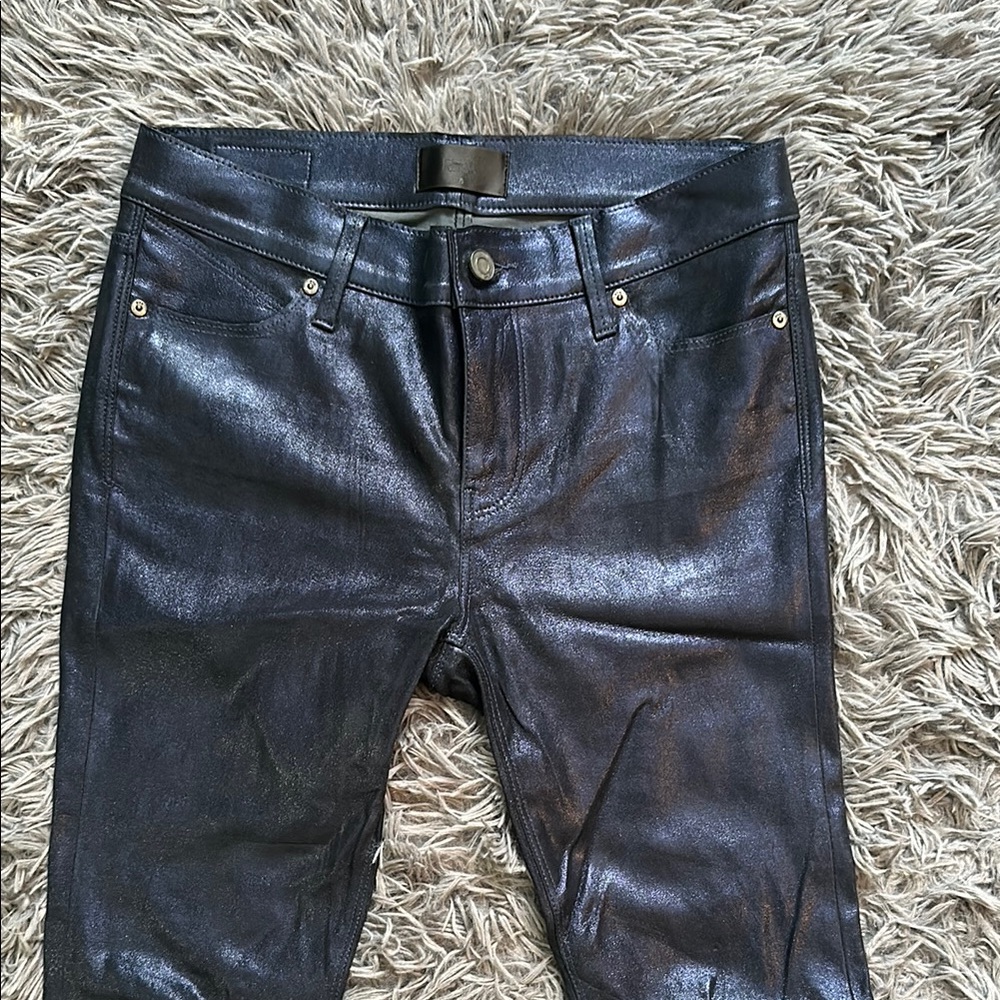 Women's Black Metallic 100% Lambskin